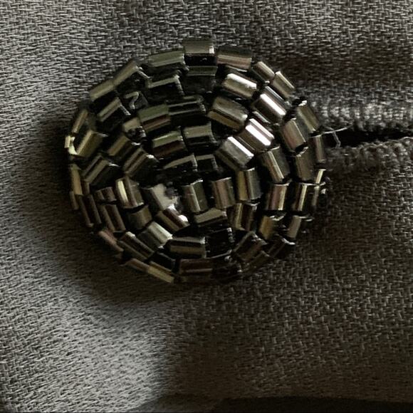 Jeffrey & Dara Dress by Linda Hutley Black Beaded Puff Sheer Sleeve Formal 10 - Picture 11 of 14